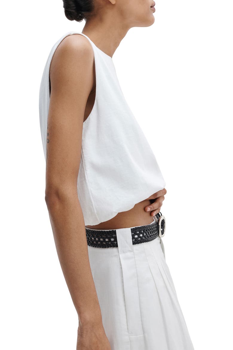 Mica Crop Bubble Top, Alternate, color, WHITE