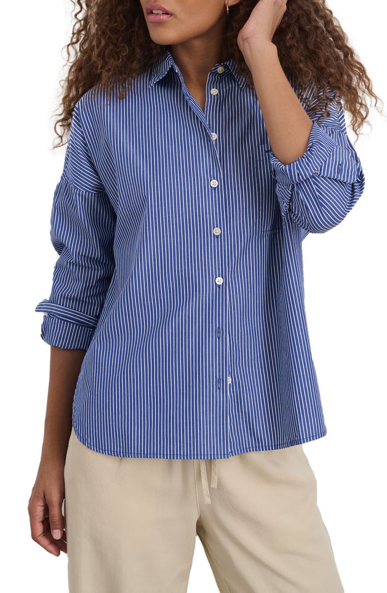Alex Mill Jo Stripe Button-Up Shirt, Main, color, Blue/ White