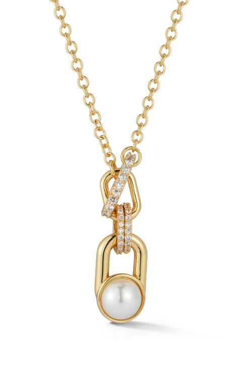 Faux Pearl Pendant Necklace
