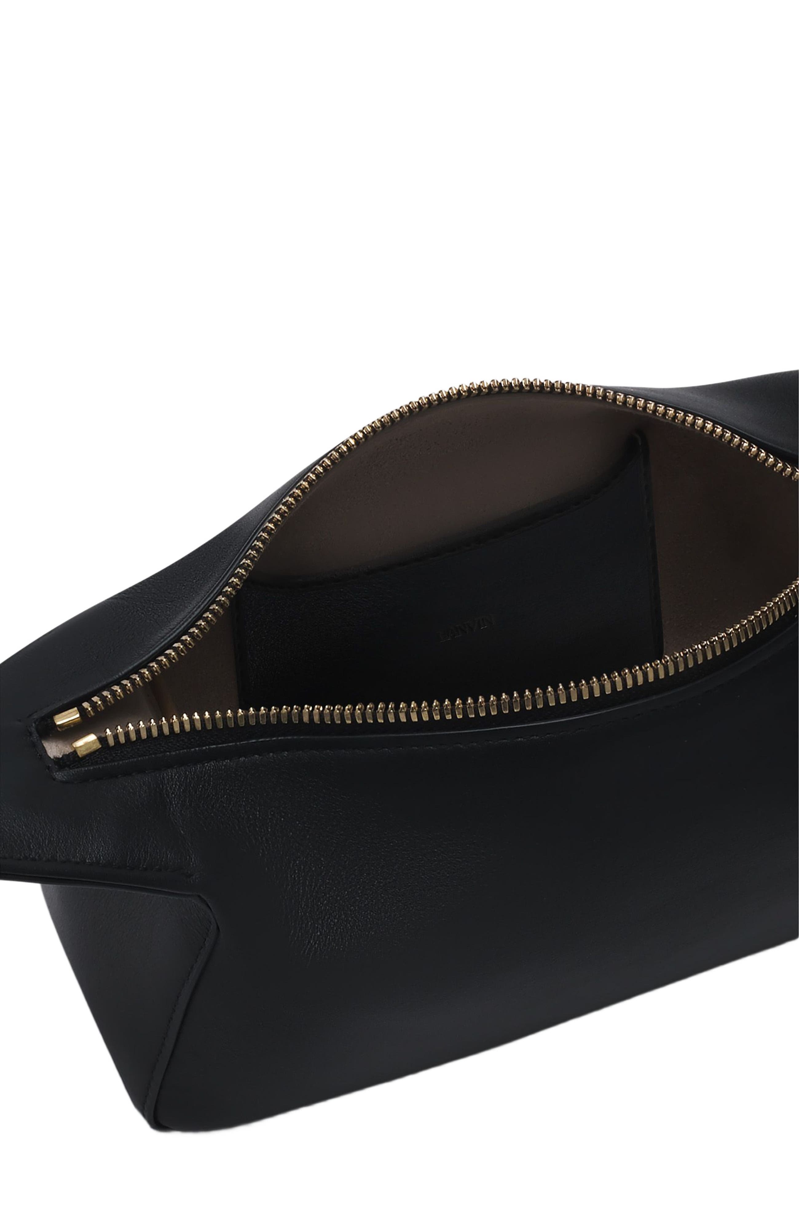Lanvin Haute Séquence Leather Clutch Bag, Alternate, color, Black