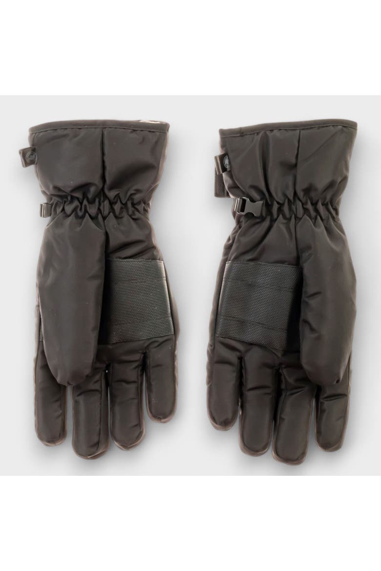 Men's Ski Gloves with Velcro Strap, Alternate, color, Black