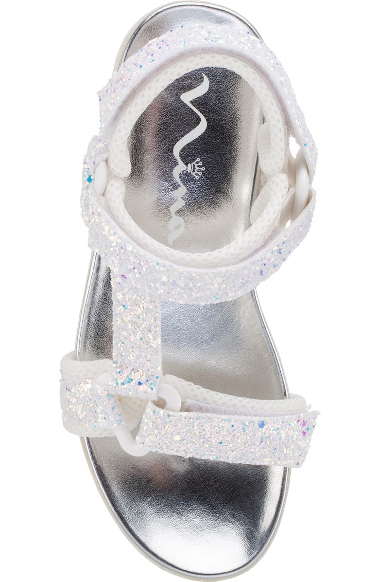 Nina Kids' Anjelita Sandal, Alternate, color, White Chunky Glitter