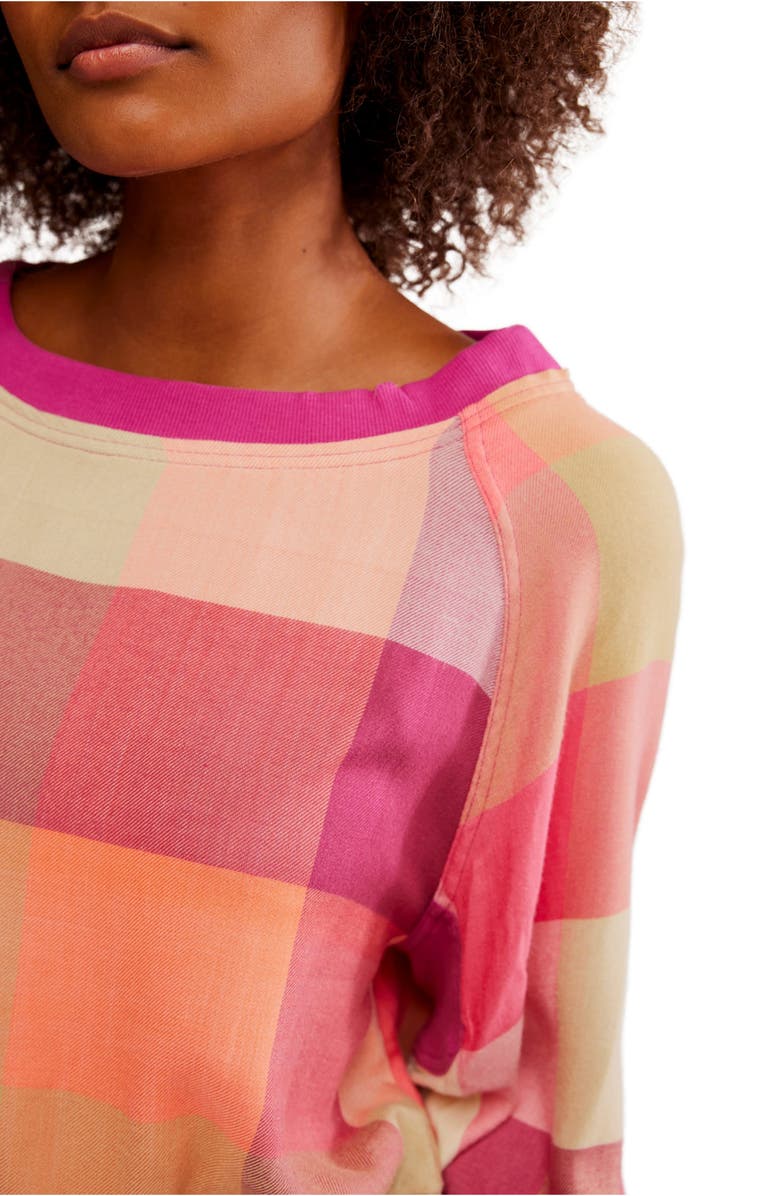 Free People Sugar Cookie Flannel Pajama Sweatshirt, Alternate, color, Warm Combo