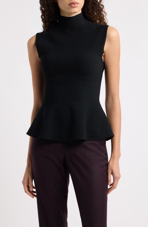 Mock Neck Peplum Sweater