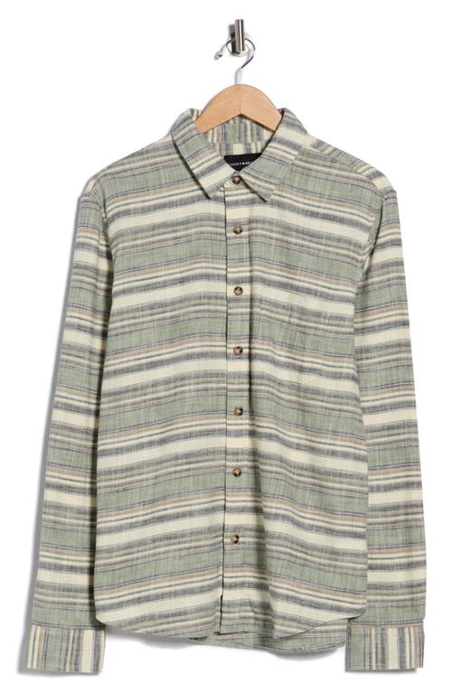 Lucky Brand San Gabriel Slub Stripe Button Up Shirt In Animal Print
