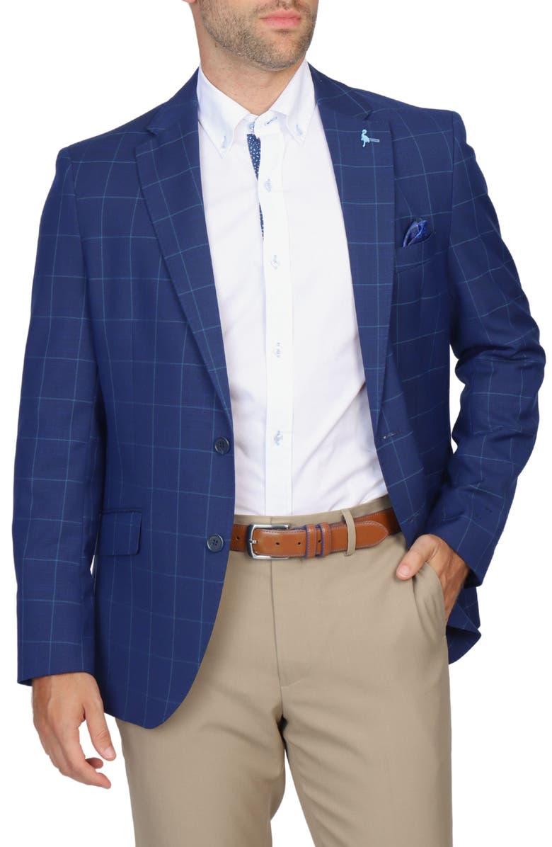 TailorByrd Windowpane Sport Coat, Alternate, color, True Navy