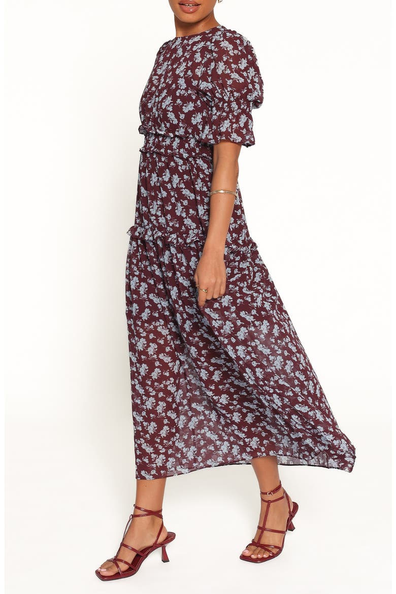 Kelina Floral Maxi Dress, Alternate, color, BURGUNDY FLORAL