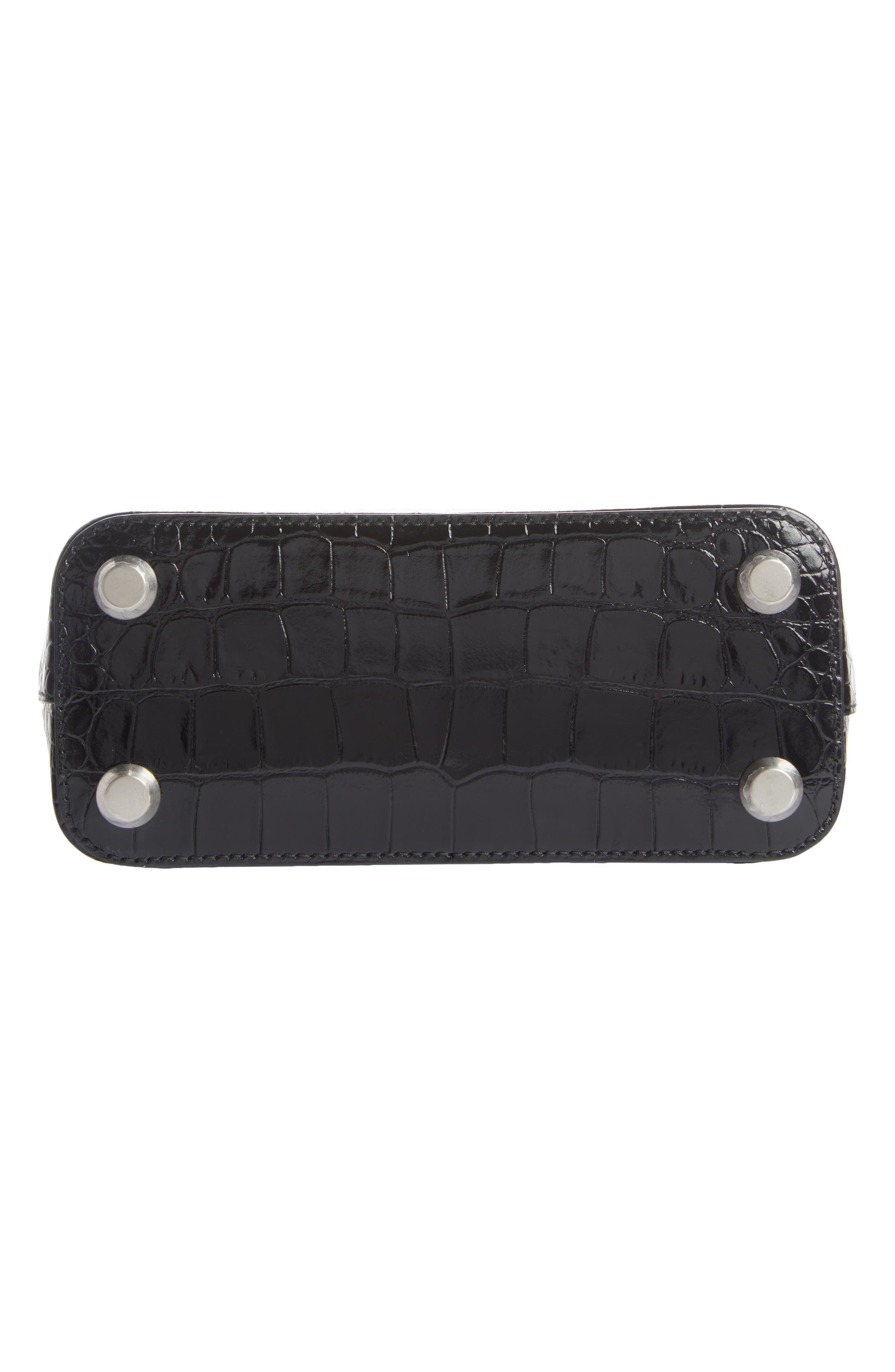 Balenciaga Mini Ville Croc Embossed Leather Satchel, Alternate, color, 