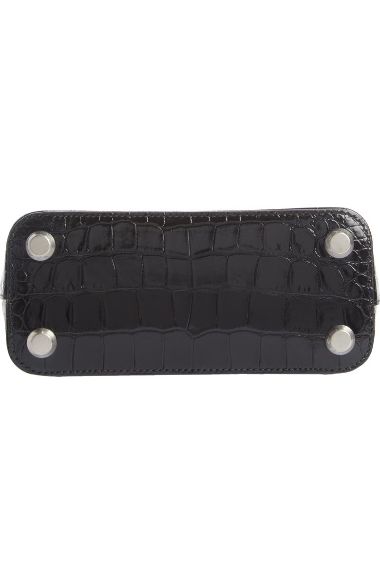 Balenciaga Mini Ville Croc Embossed Leather Satchel, Alternate, color,