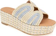 André Assous Serene Espadrille Platform Wedge Slide Sandal