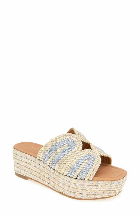 André Assous Serene Espadrille Platform Wedge Slide Sandal