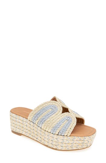 Andre Assous André Assous Serene Espadrille Platform Wedge Slide Sandal In Multi
