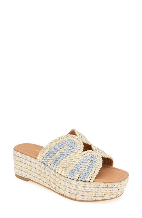Andre Assous André Assous Serene Espadrille Platform Wedge Slide Sandal In Platino/silver