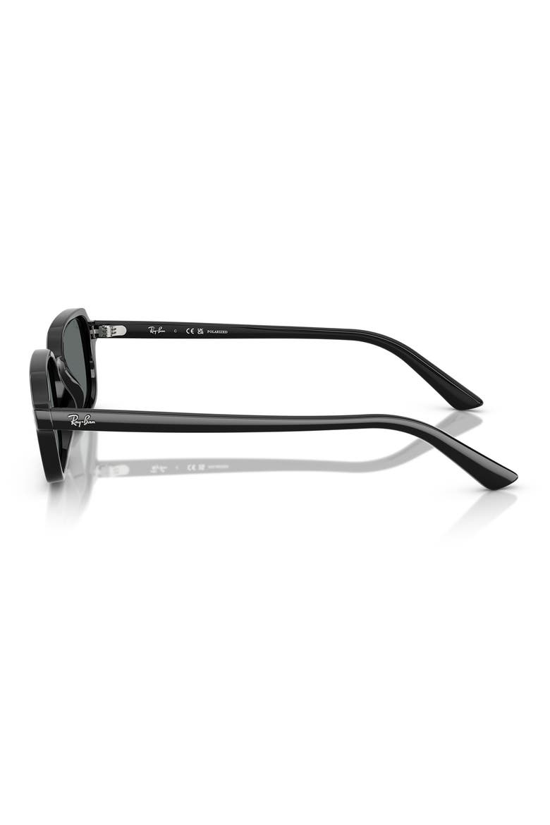 51mm Zuri Polarized Pillow Sunglasses, Alternate, color, BLACK / DARK GREY POLAR