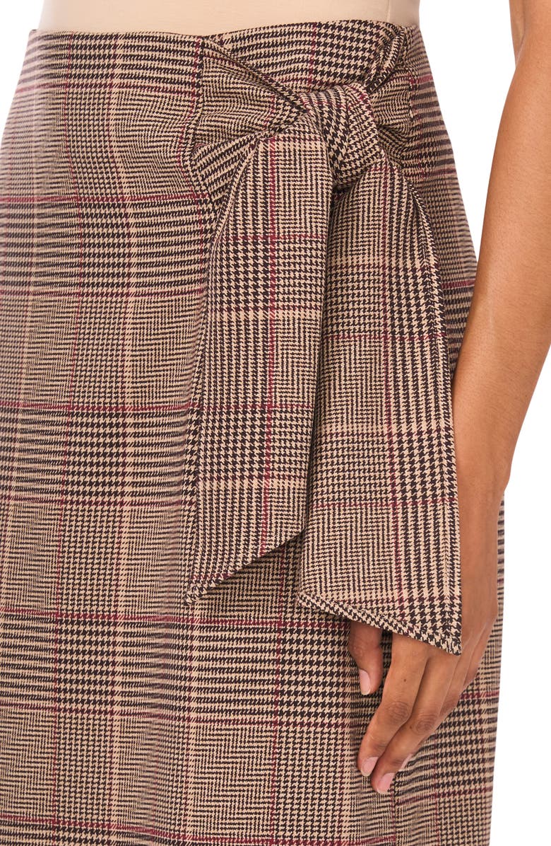Halogen<sup>®</sup> Tie Faux Wrap Midi Skirt, Alternate, color, Almond Latte