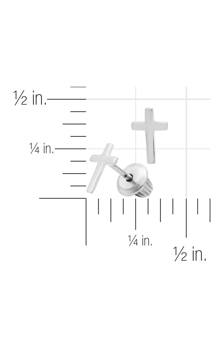 Mignonette Sterling Silver Cross Earrings, Alternate, color, Silver