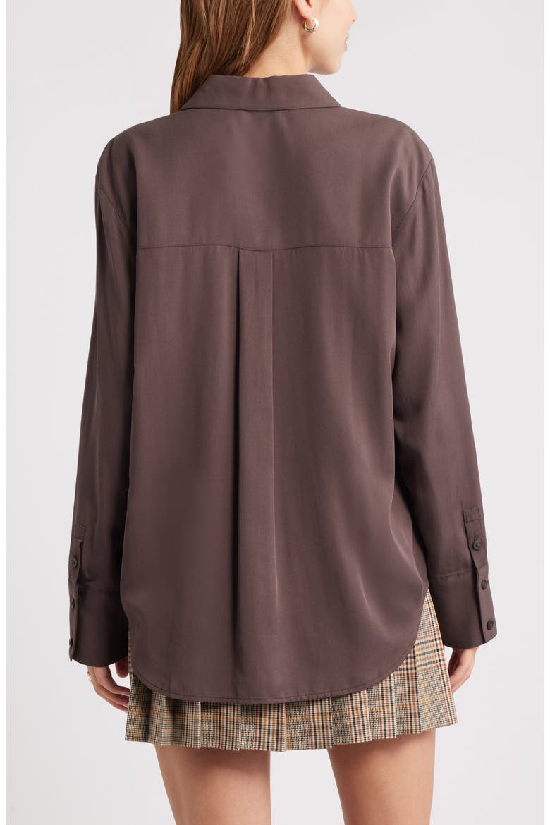 Relaxed Fit Long Sleeve Button-Up Shirt, Alternate, color, BROWN SEAL