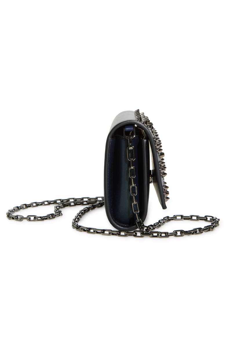 Christian Louboutin Paloma Loubinthesky Leather Wallet on a Chain, Alternate, color, Zaffiro/ Gun Metal