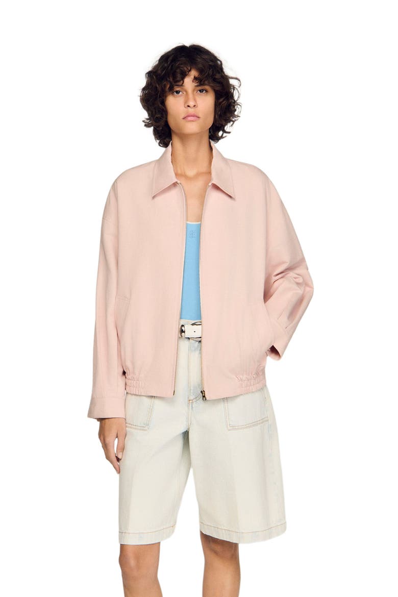 Cotton and linen jacket, Main, color, Pink