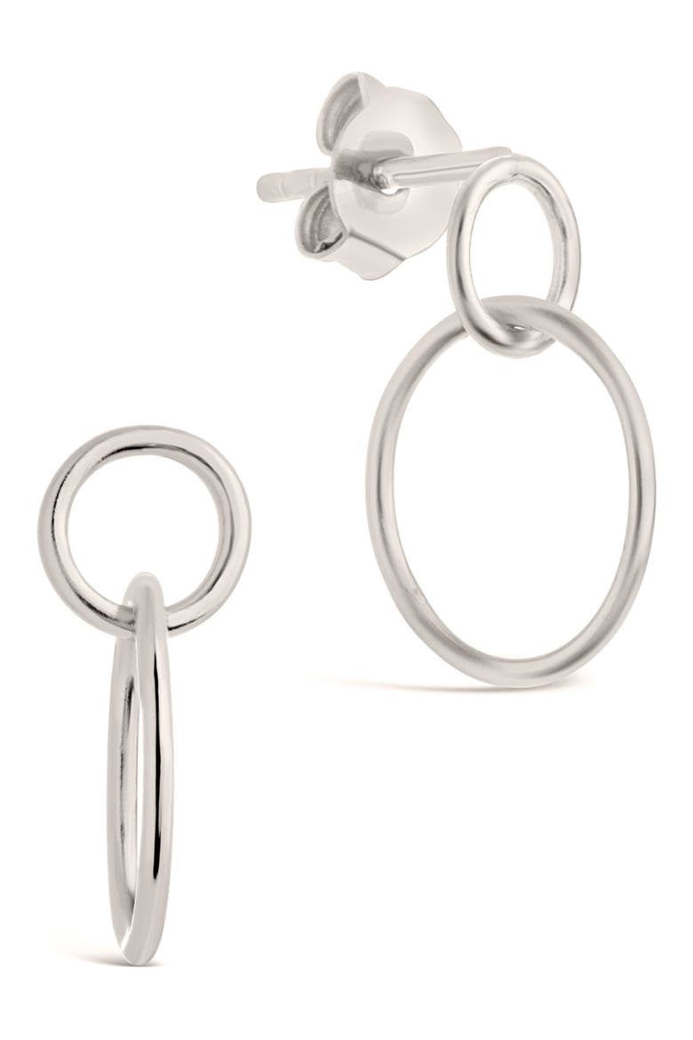 Interlocking Circle Stud Earrings, Alternate, color, SILVER