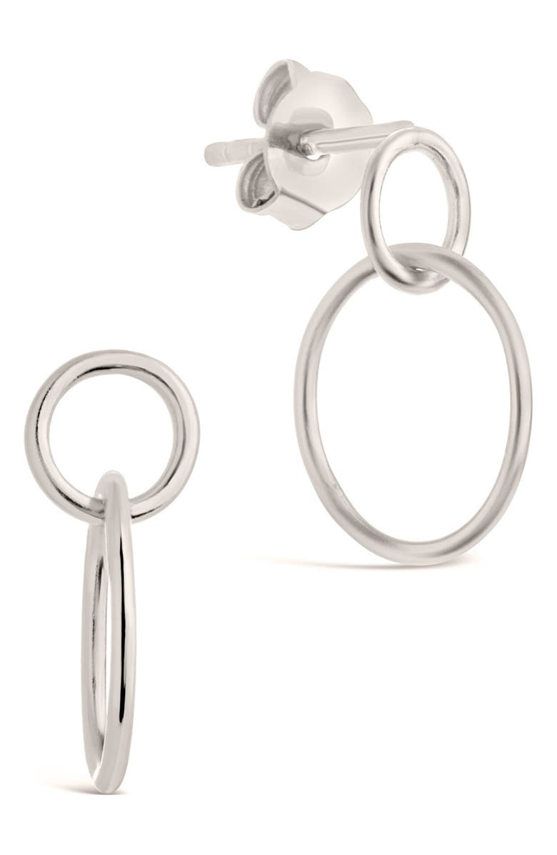 Sterling Forever Interlocking Circle Stud Earrings, Alternate, color, Silver