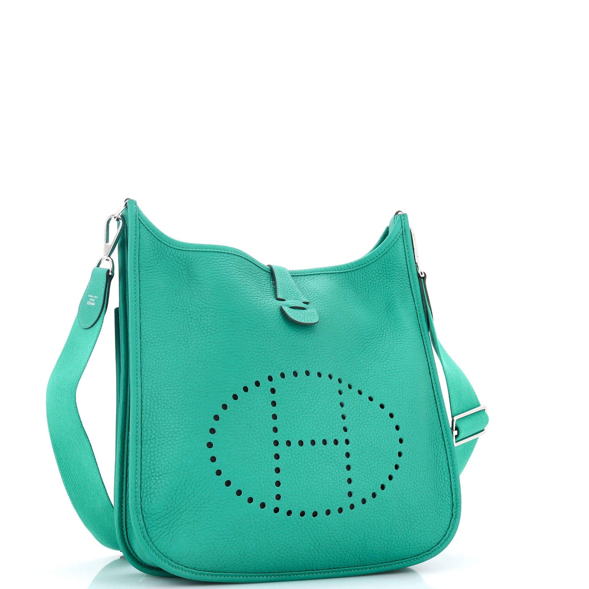 Pre-Owned Hermes Evelyne Bag Gen III Clemence PM, Alternate, color, Vert Verone