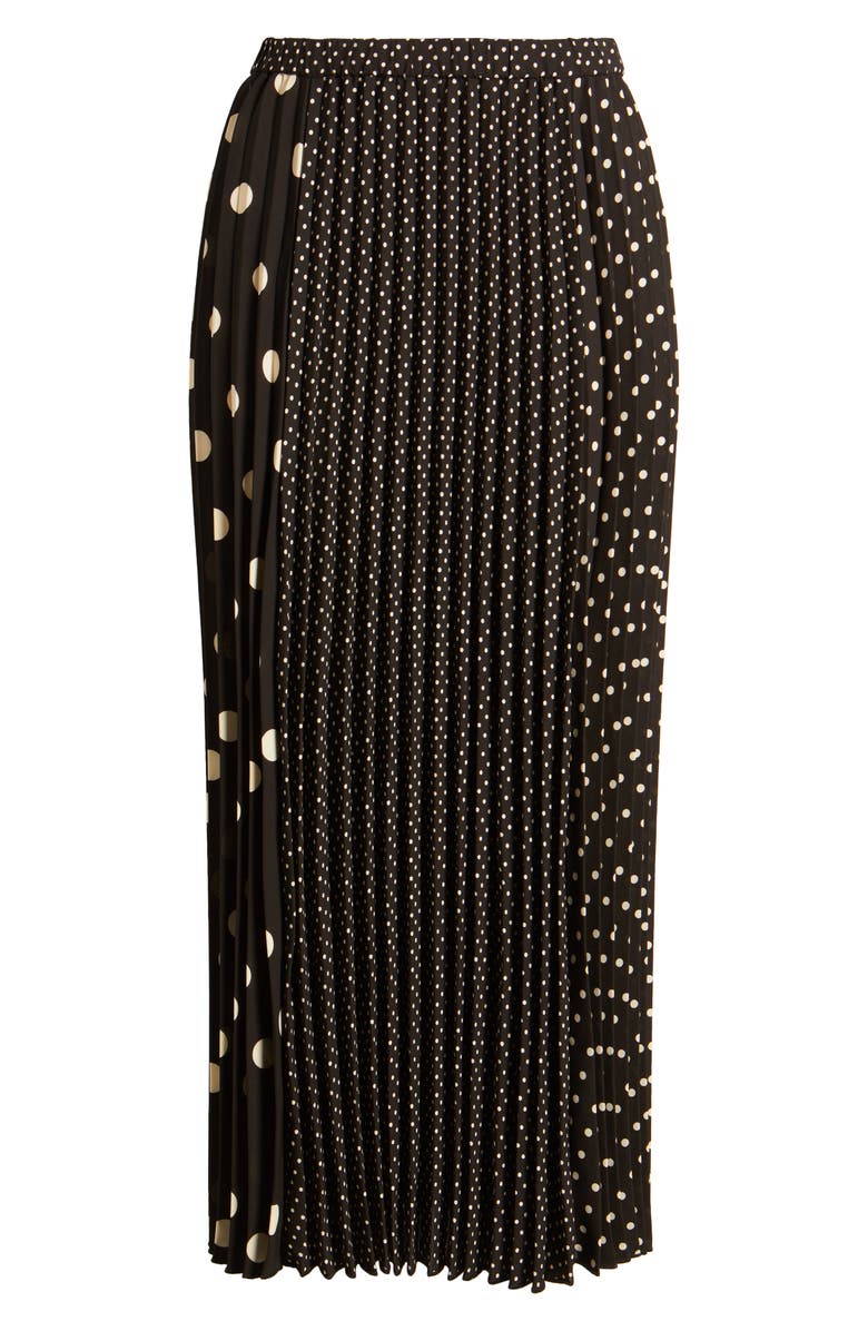 Anne Klein Blocked Polka Dot Pleated Midi Skirt, Alternate, color, 