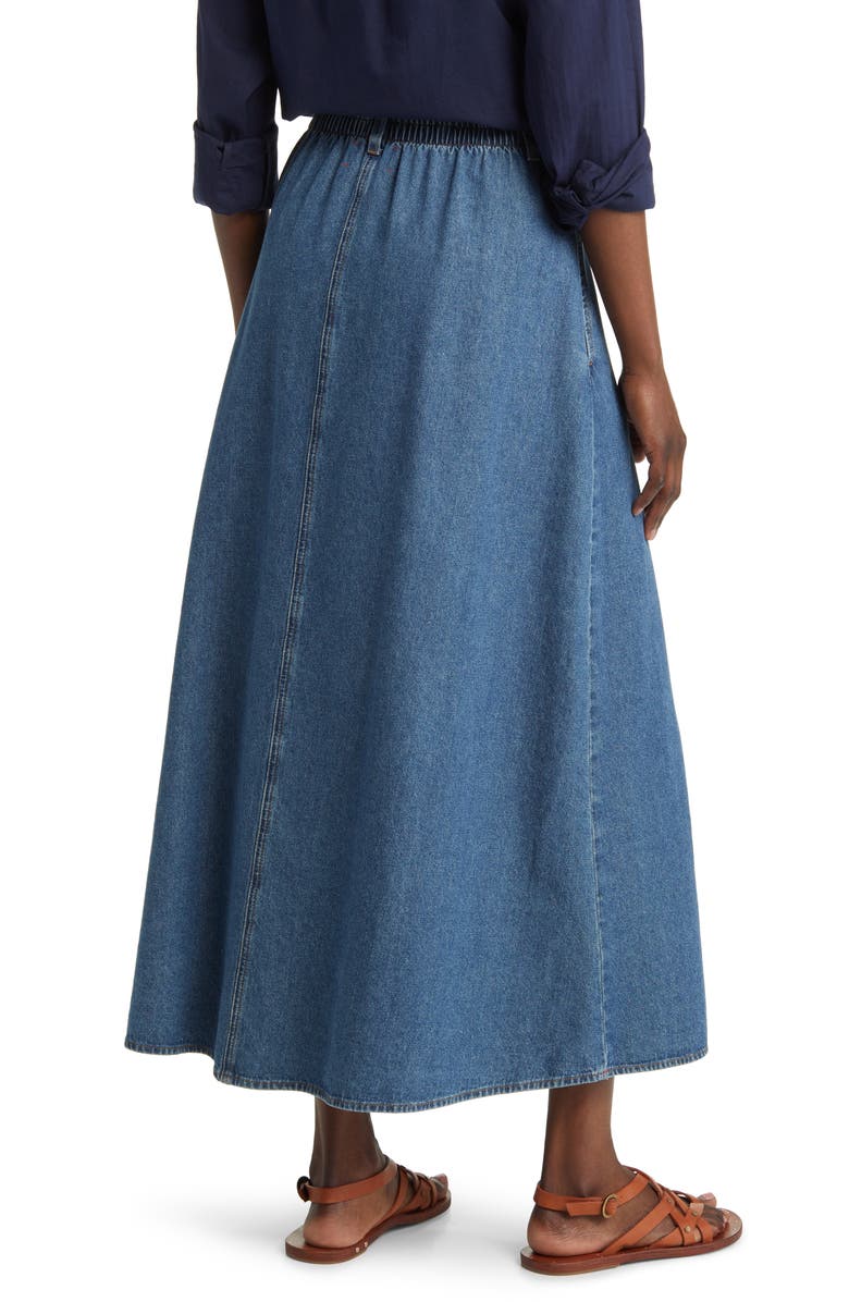 XÍRENA Spence Button Front Denim Skirt, Alternate, color,