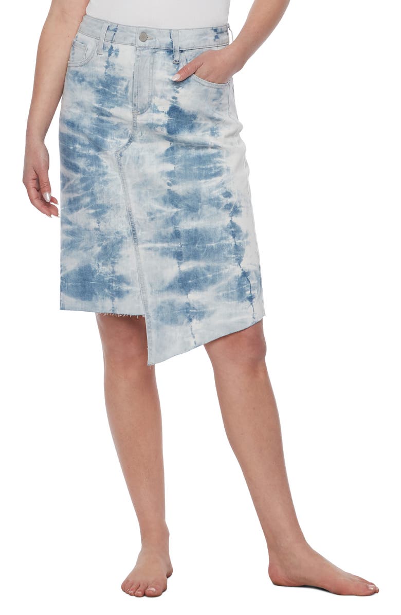 Wash Lab Denim Sally Jagged Denim Skirt, Main, color, Tsunami Blue