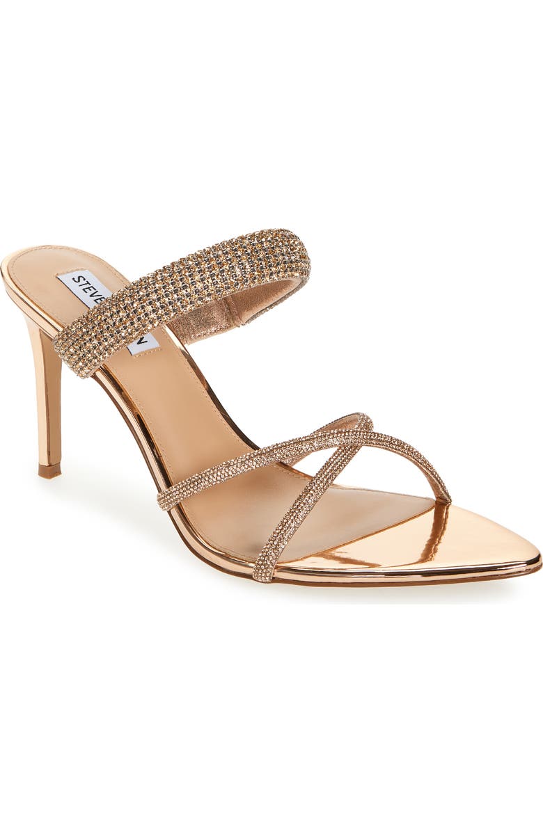 Steve Madden Camina Crystal Strap Slide Sandal, Main, color, Rose Gold