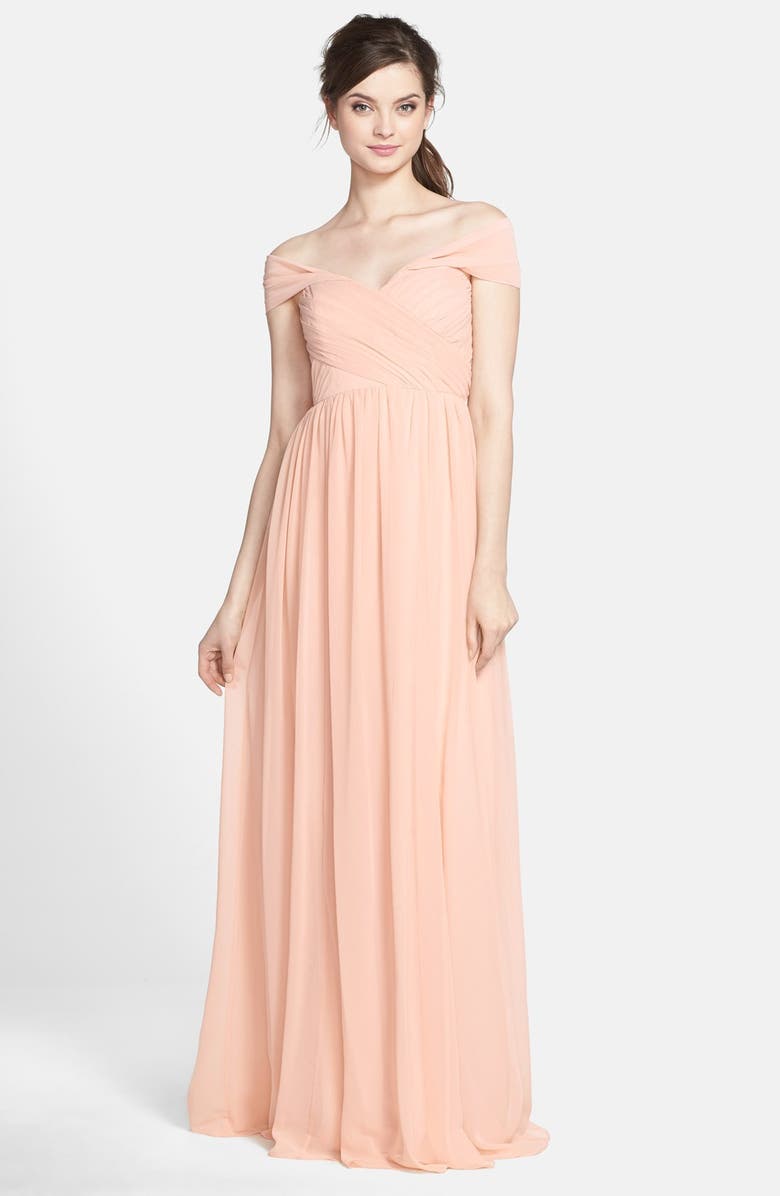 Jenny Yoo Leah Convertible Chiffon Gown, Alternate, color, 