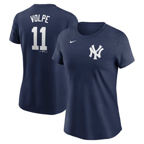 Women's Nike Anthony Volpe Navy New York Yankees Fuse Name & Number T-Shirt