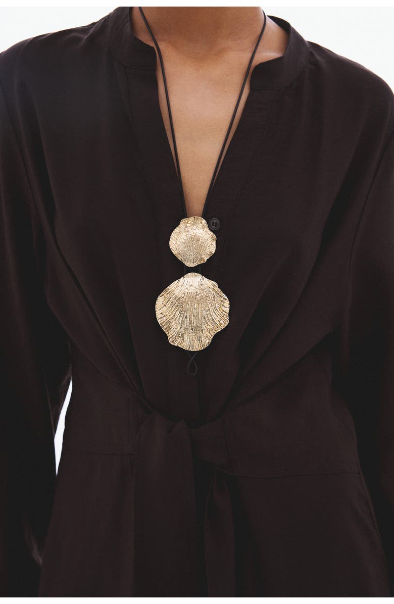 H&M Tie-belt dress, Alternate, color, Dark Brown