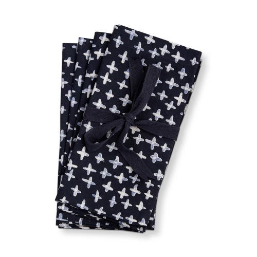 Tag Stitch Napkin Set Of 4 Blue Cotton Kitchen Cloth Napkins