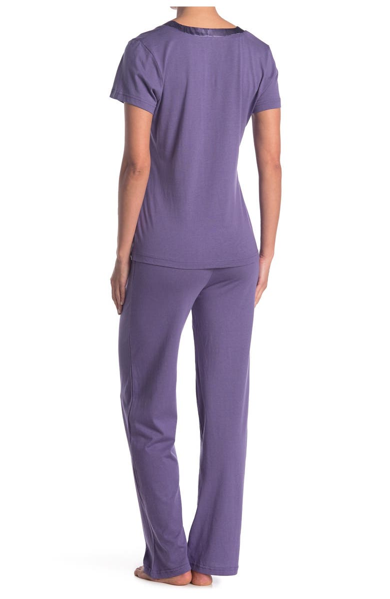 BLIS Satin Trim 2-Piece Pajama Set, Alternate, color,