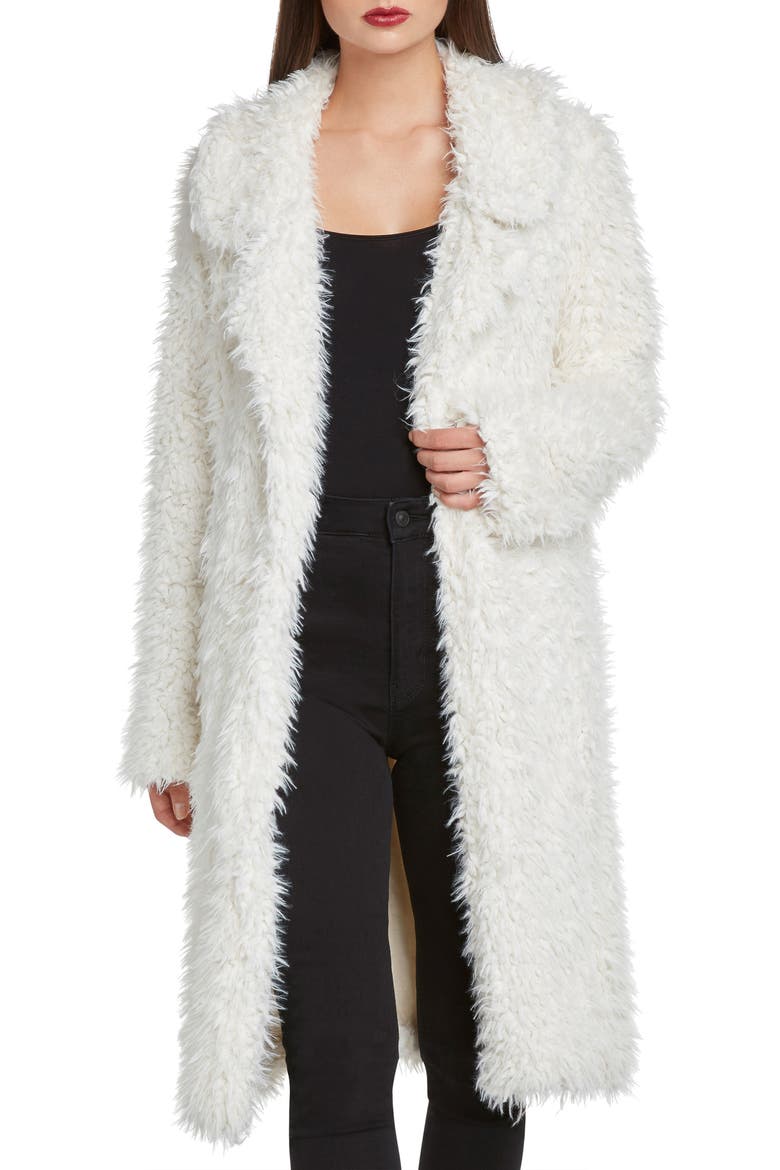 Faux Fur Jacket, Main, color, IVORY