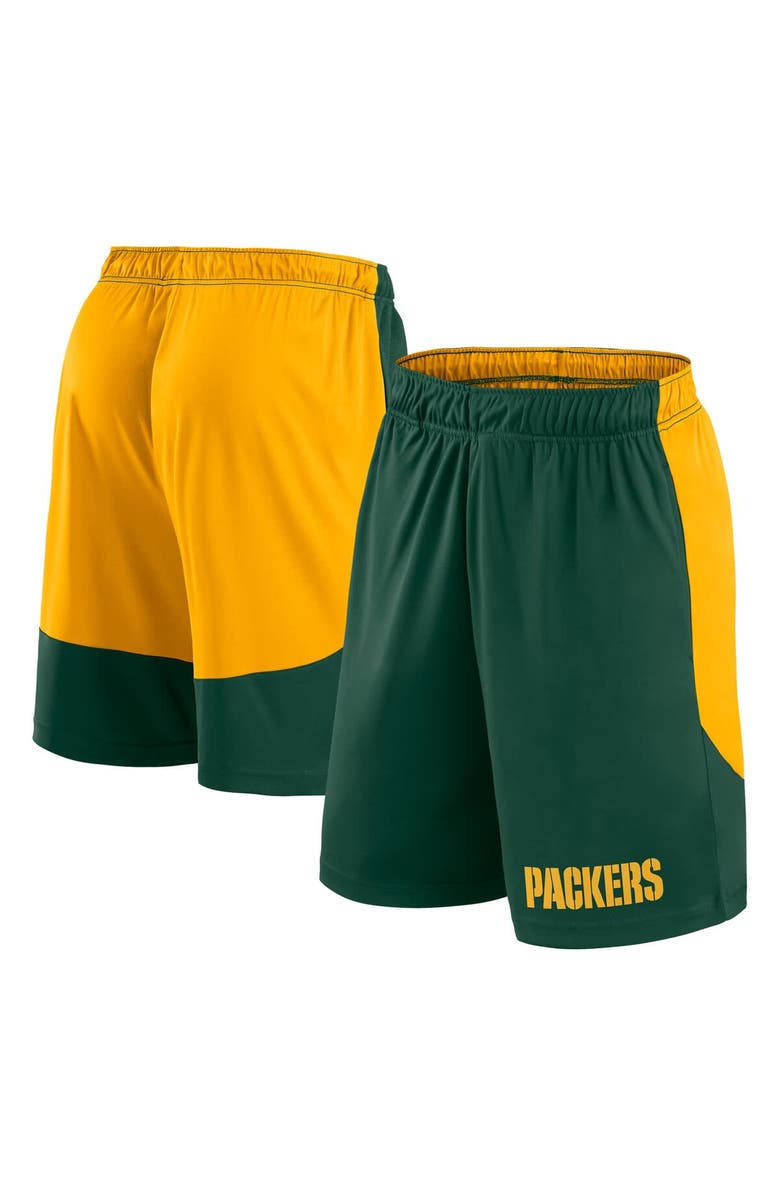 FANATICS Men's Fanatics Green/Gold Green Bay Packers Launch Shorts, Main, color, 
