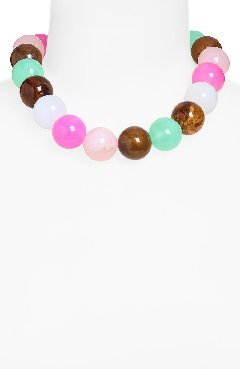 BaubleBar Jane Beaded Necklace, Alternate, color, Bright Multi Pink