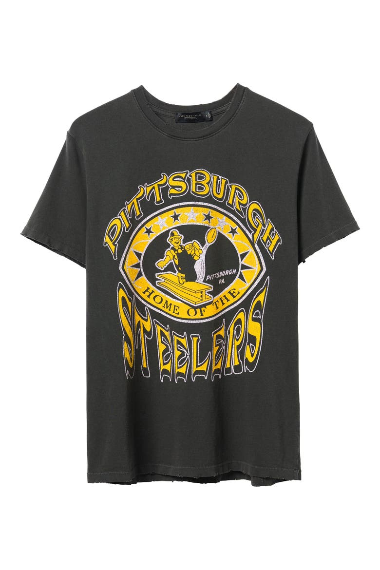 Steelers Home Cotton Graphic T-Shirt, Main, color, TRUE BLACK