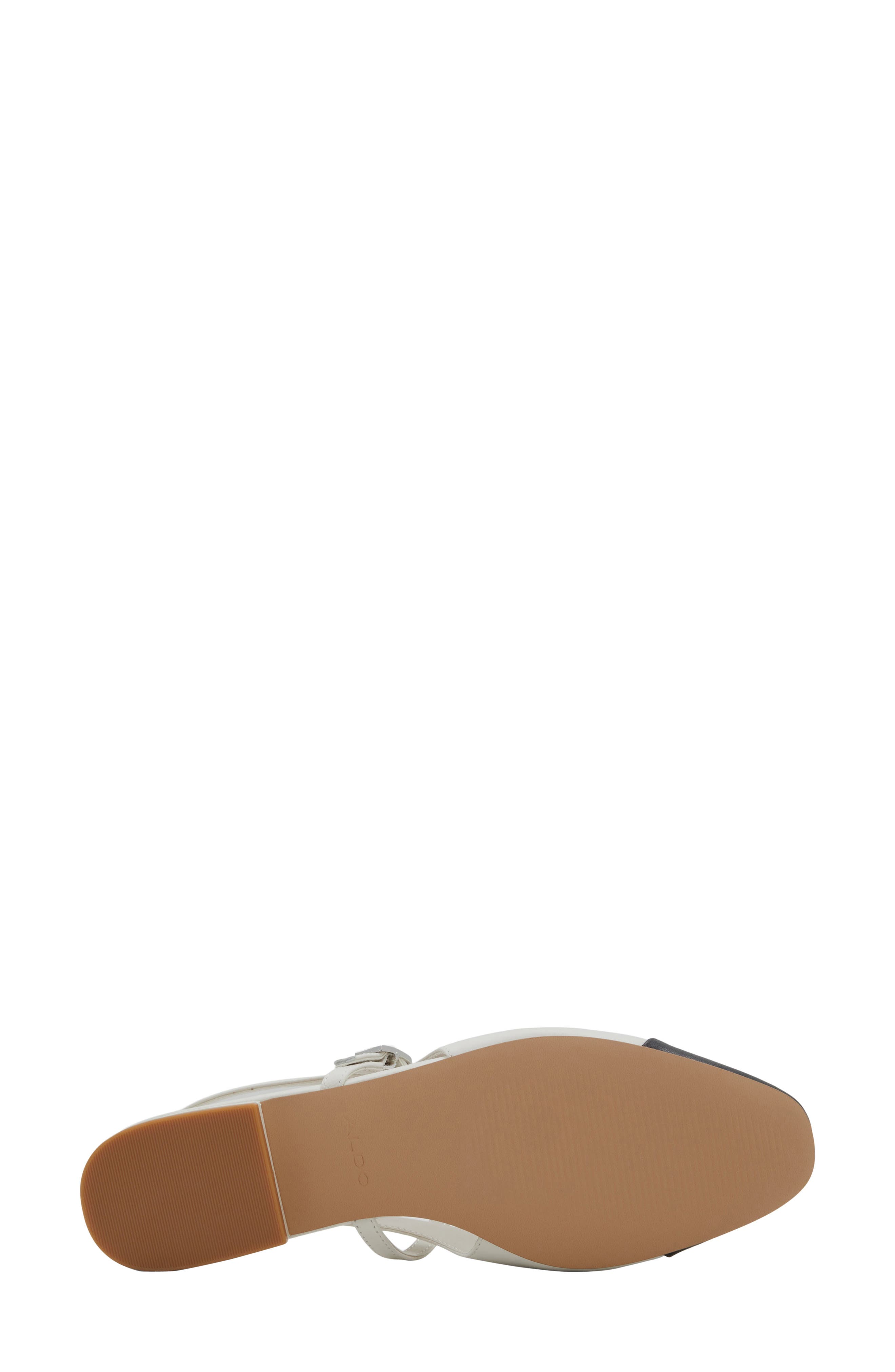 Sadey Slingback Mary Jane Cap Toe Flat, Alternate, color, WHITE/ BLACK