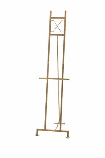WILLOW ROW Goldtone Metal Modern Easel with Chain Support