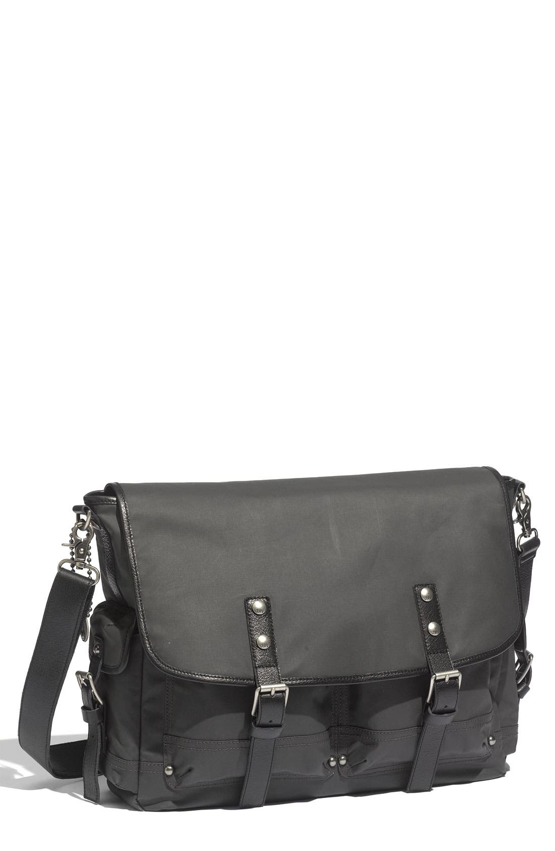 John Varvatos Star USA Coated Canvas Messenger Bag, Main, color, 