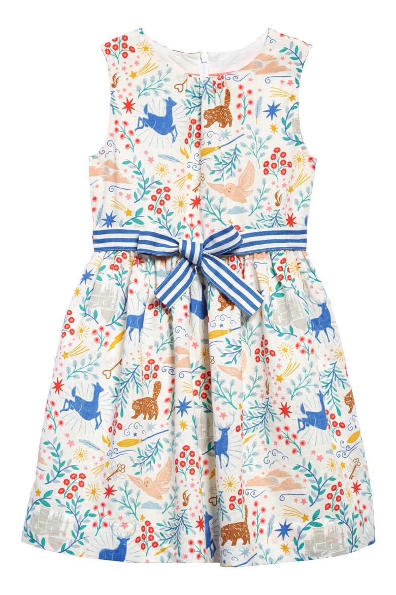x Harry Potter Hogwarts Print Dress, Main, color, IVORY HOGWARTS TOILE