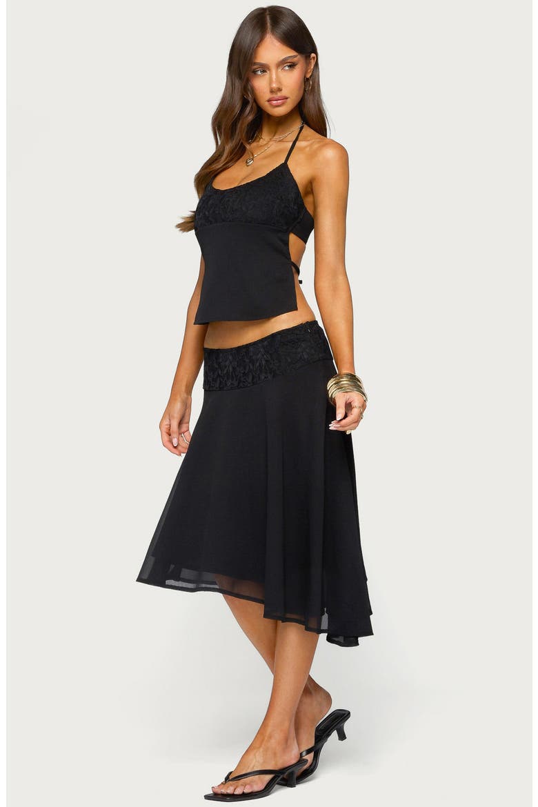 Evia Lace Halter Top, Alternate, color, BLACK