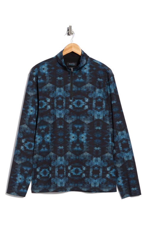 Bugatchi Stretch Cotton Quarter Zip Pullover In Blue