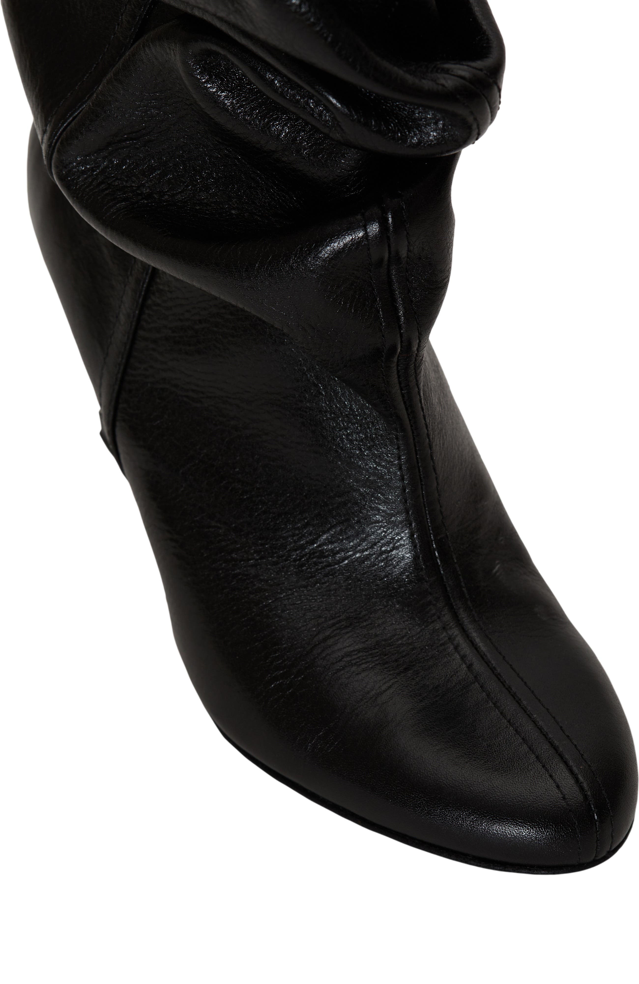 Balmain No Wedge textured leather ankle boots, Alternate, color, Black