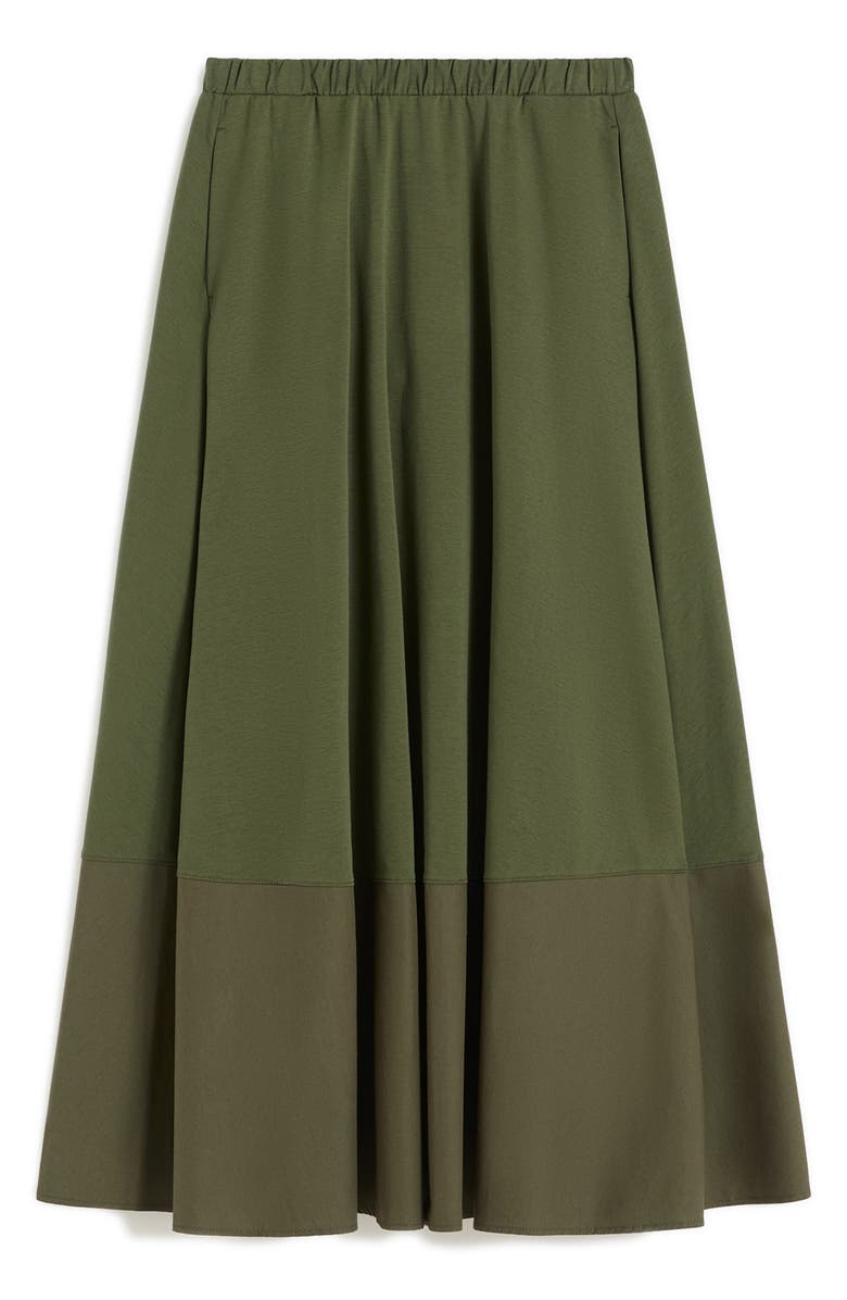 MM by Max Mara Ribes Mixed Media Maxi Dress, Alternate, color, Moss Green