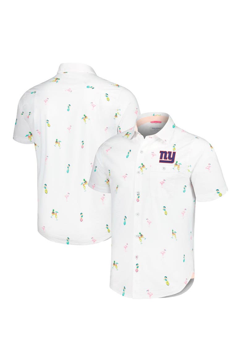 Men's Tommy Bahama White New York Giants Nova Wave Flocktail Button-Up Shirt, Main, color, White