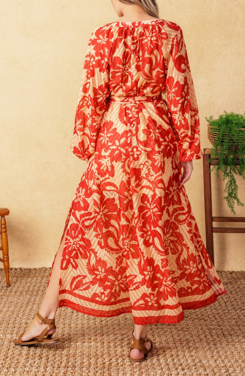 FLYING TOMATO Long Sleeve Textured Midi Dress, Alternate, color,