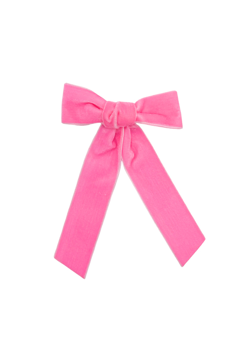 Long-Tailed Velvet Hair Bow Barrette